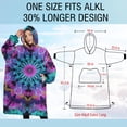 thumbnail image 4 of Oversized Wearable Blanket Hoodie,Colorful Tie Dye Mandala Pattern Sherpa Blanket Hoodie with Super Pockets,Super Warm Fuzzy Pullover for Women & Men, 4 of 6