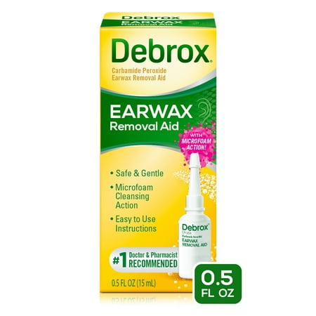 Debrox Earwax Removal Drops with Gentle Microfoam Cleansing Action, 0.5 fl oz