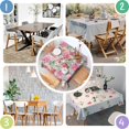 thumbnail image 4 of Pioneer Flower Floral Print Pattern Square Tablecloth,Waterproof Square Table Cover,Wipeable Spillproof Washable Table Cover for Home Kitchen Party Decor 42"X42"(107x107cm), 4 of 6