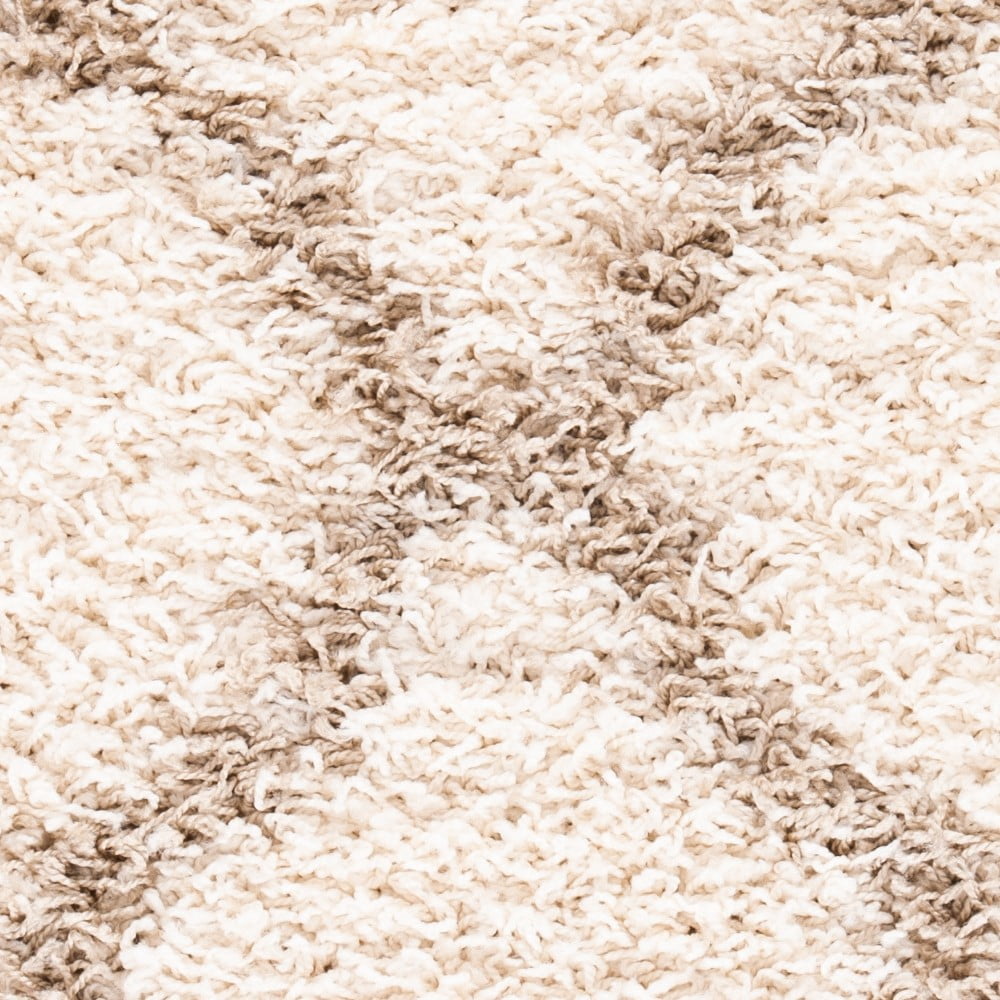 SAFAVIEH Daley Geometric Plush Shag Area Rug, Ivory/Beige, 4' x 4' Square