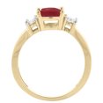 thumbnail image 2 of 14K Yellow Gold Diamond Enhanced Genuine Ruby Engagement Ring Round 7mm, size 9.5, 2 of 4