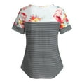 thumbnail image 2 of ZTTD Women Maternity Short Sleeve Floral Stripe Nursing T-shirt Top for Breastfeeding Blouse, 2 of 8