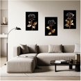 thumbnail image 4 of ZHONGYUTONG Rose Gold Wall Art Set of 3 Black and Gold Flower Painting Prints Red Rose Canvas Pictures Floral Bathroom Bedroom Home Decor Framed (12.00" x 16.00" x 3PCS), 4 of 4