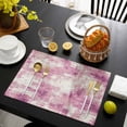 thumbnail image 3 of Pink Ombre Placemats Set of 8, Gradient Abstract Art Vintage Placemats for Dining Table, Place Mats for Kitchen Tabletop, Waterproof Wipeable Dining Table Mats Set, 3 of 9