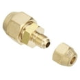 thumbnail image 3 of Uxcell 1/4" to 1/2" Pipe Extension Joint Connector, Brass Pipe Coupler Adapters with 2pcs Flare Nuts, 3 of 7