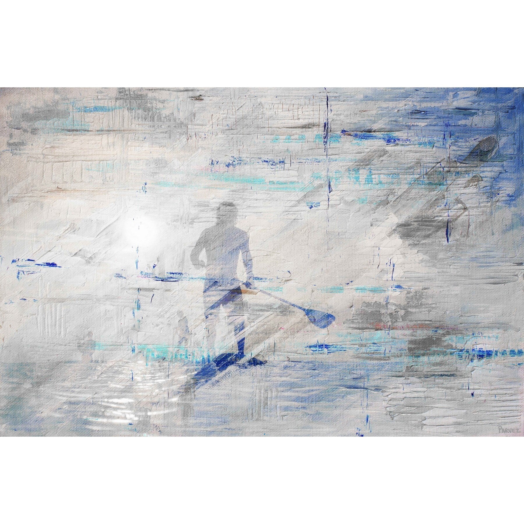"Sunlight Paddling" Painting Print on Wrapped Canvas