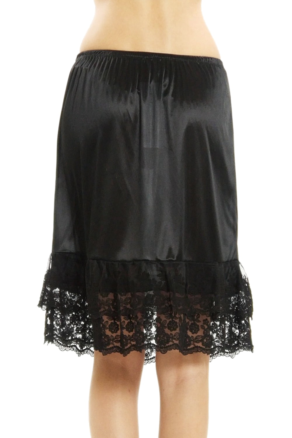 Women's Double Layered Satin Skirt Extender / Half Slip Lingerie