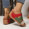 thumbnail image 5 of Roncen Women's Platform Sandals - Two-Tone Slide with Contrast Stitching & Cross-Strap Design, Adjustable Ankle Strap & Chunky Wedge, 5 of 8