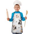 thumbnail image 2 of Cartoon Corgi Dog and Footprints Kids Aprons for Girls and Boys,Adjustable Neck Strap Toddler Aprons for Kids Cooking Baking, 2 of 7