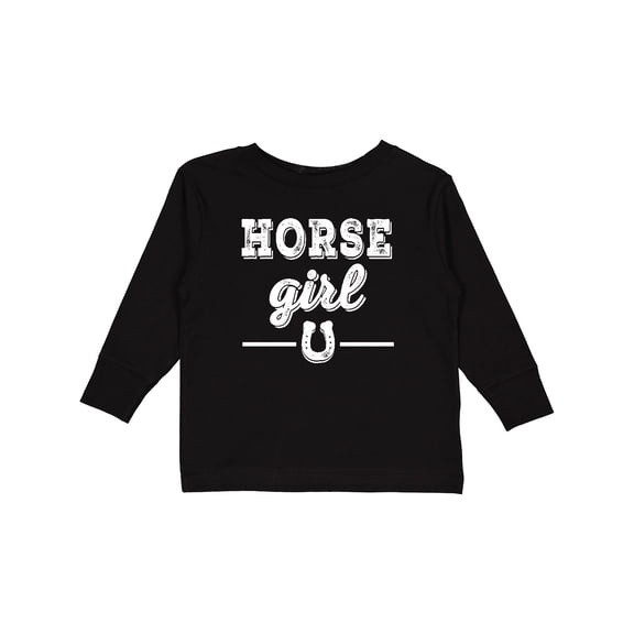 Inktastic Horse Girl Cowgirl Equestrian Girls Long Sleeve Toddler T-Shirt