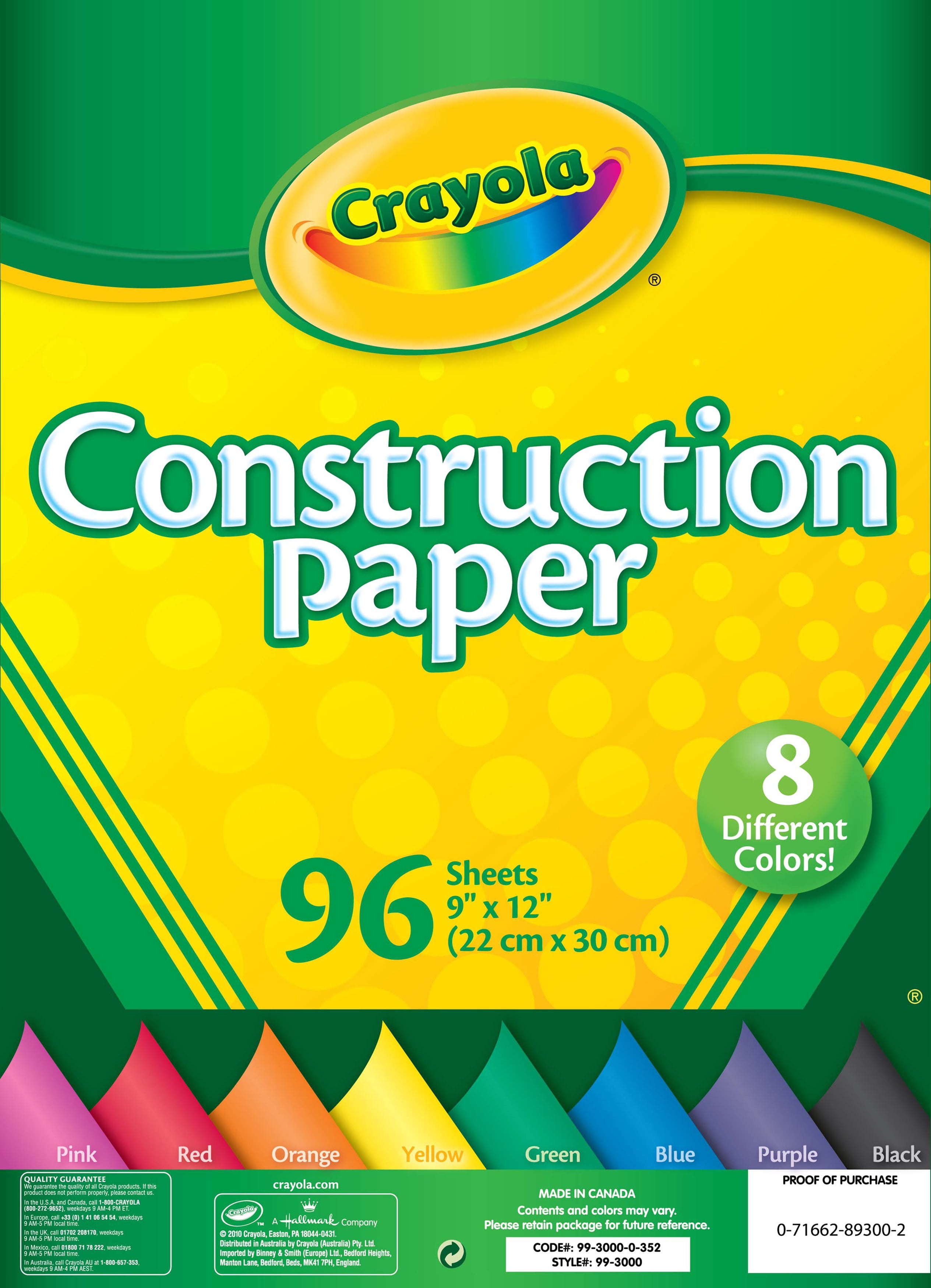 Crayola Construction Paper Pad 9"X12" 96 Sheets-Multipack Of 24