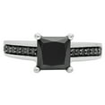 thumbnail image 3 of Dazzlingrock Collection 1.60 Carat (ctw) 14K Princess & Round Black Diamond Ladies Bridal Engagement Ring, White Gold, Size 9.5, 3 of 7