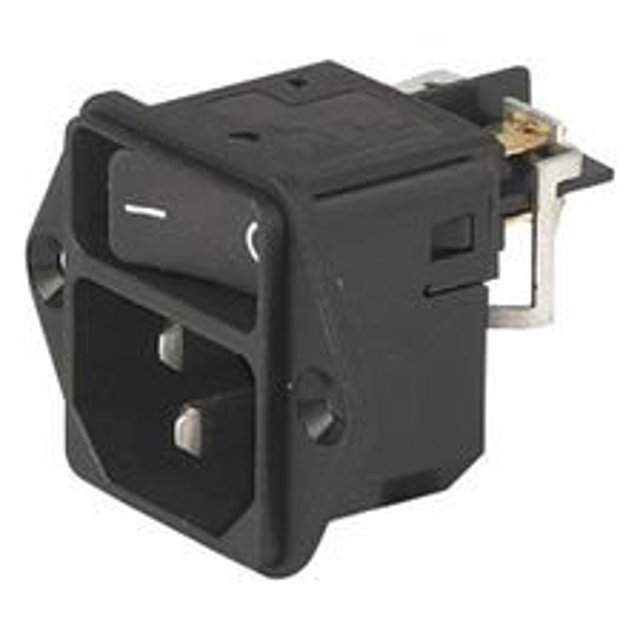 SCHURTER DC11.0001.001 CONN, IEC POWER ENTRY MODULE, PLUG, 12A