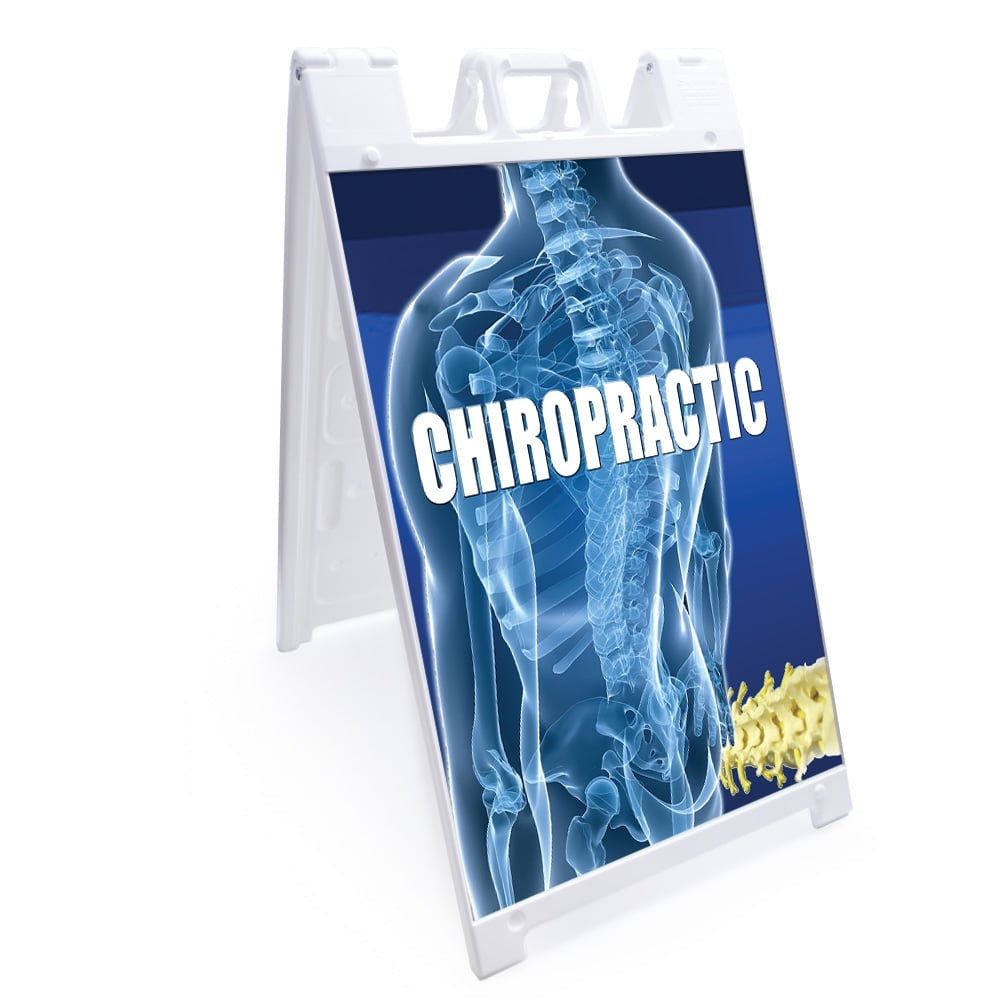 Aframe Sidewalk Chiropractic Sign With Graphics On Each Side 18" X