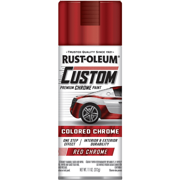 Red, RustOleum Automotive Custom Chrome Gloss Spray Paint340561, 10
