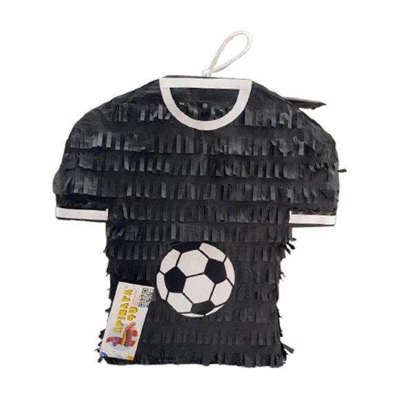 APINATA4U Maillot de Soccer Ronaldo Pinata, Maillot de Soccer Noir et Blanc pour Enfants, Déco de Fête Amusante de Soccer, Décorations d'Anniversaire à Thème Ronaldo, Jeu à Thème Sportif Pinata