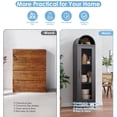 thumbnail image 4 of Metal Arched Bookcase Cabinet, Arch Display Storage with Glass Doors & 2 Shelves for Living Room, Kitchen, Office, Black, 4 of 7