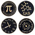 thumbnail image 1 of 4 Pcs Broche Symbole de Sciences Mathématiques Broche Décorative en Métal Esthétique, 1 of 5