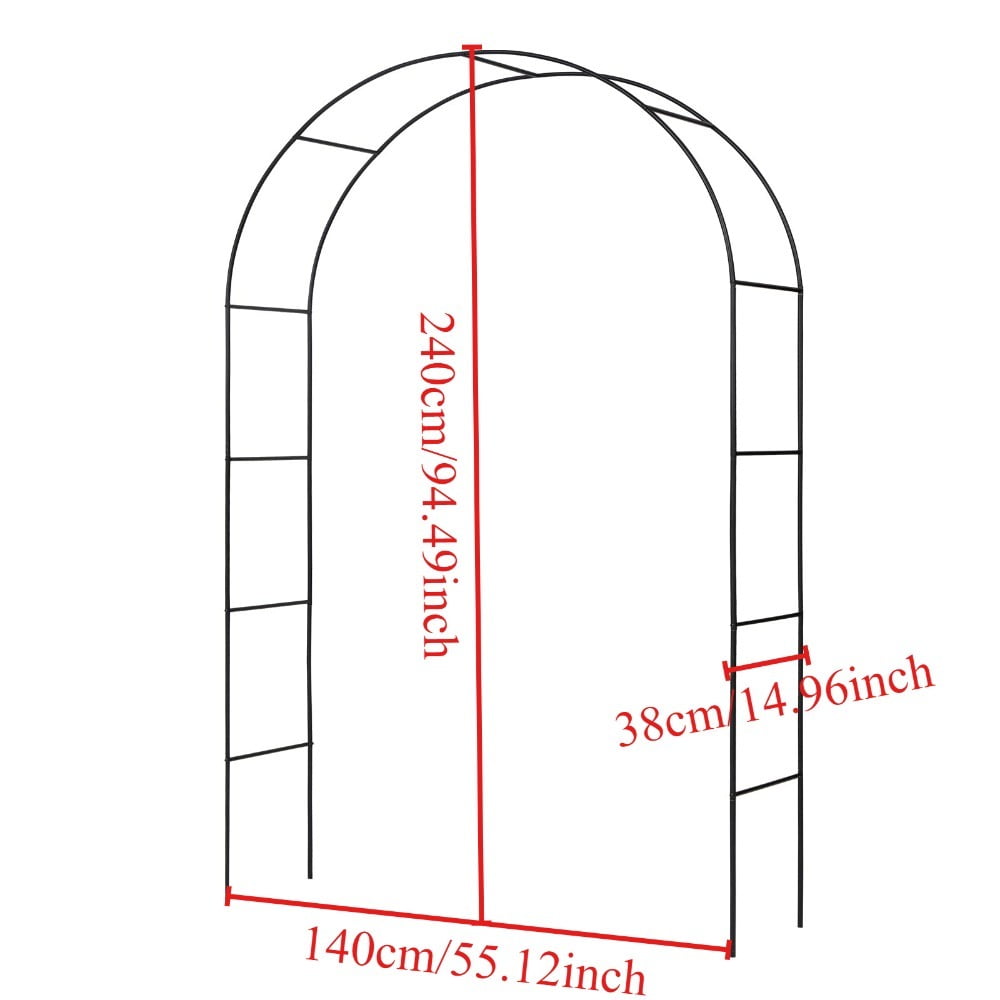 Arttoreal 7'8" H x 4'5" W Patio Metal Garden Arch Trellis,Arbor Trellis for Climbing Plants Support，Black