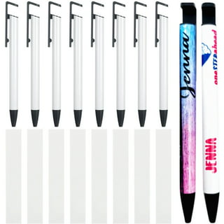 12Pc Sublimation Pens Blank with Shrink Wrap Coated Aluminum Tube Body and  Sublimation Shrink Wrap for DIY Office School 