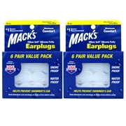 Mack's Pillow Soft Silicone Earplugs, Value Pack - The Original Moldable Silicone Putty Ear Plugs for Sleeping, Snoring, Swimming, Travel, Concerts and Studying, 6 Pair (Pack of 2)