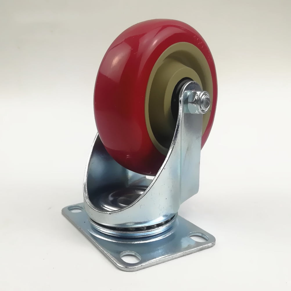 Toyandona Red Tpr Swivel Caster Wheels 360 Degree Silent Heavy Duty for Furniture 2Pcs