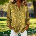 thumbnail image 2 of jobturf Button Down Shirts for Women Dressy Casual Sparkle Party Tops Lightweight Basic Tees Fall Winter Fashion Collared Long Sleeve Blouses, 2 of 7