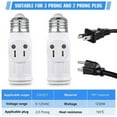 3 Prong Light Socket Adapter, E26 Light Bulb Outlet Adapter, E26 Light