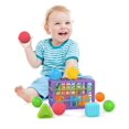 thumbnail image 2 of Juguete de clasificación de formas SwietFam Baby Montessori con bandas elásticas, 2 of 7