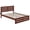 Walnut, variant on Bowery Hill Farmhouse Solid Wood Queen Bed w/ Footboard & USB Charger in White