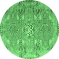 thumbnail image 1 of Ahgly Company Indoor Round Persian Emerald Green Traditional Area Rugs, 4' Round, 1 of 4