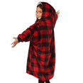 thumbnail image 4 of THE COMFY Original JR la Couverture Sherpa Surdimensionnée Originale pour Enfants Vu sur Shark Tank Taille Unique Carreaux Rouges, 4 of 5
