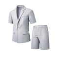 thumbnail image 4 of Miqool Men's 2-Piece Shorts Suits Slim Fit Short Sleeve Blazer Jacket and Shorts Set Casual Prom Summer Beach Wedding Tuxedos, 4 of 9