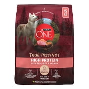 Purina ONE True Instinct High Protein Dry Dog Food with Real Beef & Salmon for Muscle Support, 15 lb Bag