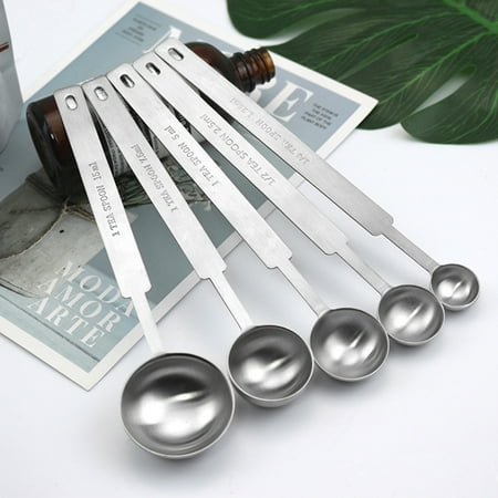 

Biplut 1Pc/1 Set Coffee Bean Spoon Double Scale Units Corrosion Resistant Stainless Steel Milk Powder Spoon