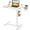 White, variant on BarefHaven Mobile Standing Desk, Pneumatic Height Adjustable Rolling Desk with Cup Holder & Headphone Hook, Overbed Table with Hidden Wheels, Laptop Computer Cart for Couch, Home, Office (White)