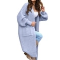 thumbnail image 5 of iHPH7 Long Cardigan Sweaters for Women Winter Clothing for Women Long Sleeve Cardigan for Women Knits Clothing Travel Sweater Women's Outerwear Loose Cardigan for Women Sky Blue XL, 5 of 9