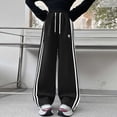 thumbnail image 2 of NOLDARES Girls Wide Leg Sweatpants Drawstring High Waist Baggy Track Pants Cute Print Sweatpants with Pockets for Teen 5-14Y(Black,10-12 Years), 2 of 7