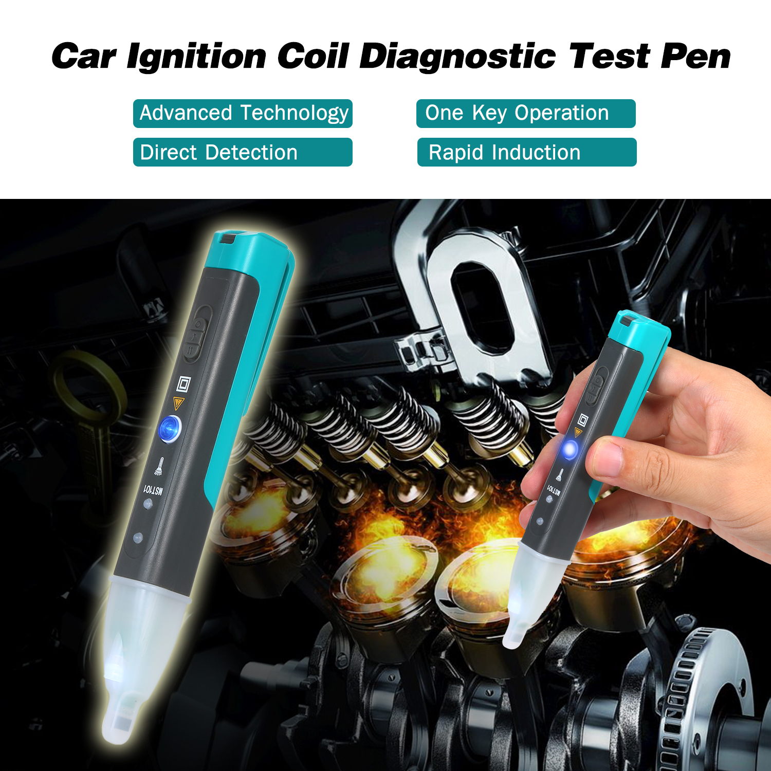 Automotive Non-dismantle Electronic Faults Detector Automotive Electric-Magnetic Indicator Ignition Tester Car Ignition Coil Diagnostic Tester Car Fault Detector - image 2 of 7