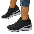 thumbnail image 2 of longantii Orthopedic Dress Shoes for Women Arch Support Slip on Non Slip Running Shoes Breathable Mesh Stretch Hiking Shoes Comfort 2026 Orthopedic Shoes Black, 2 of 7