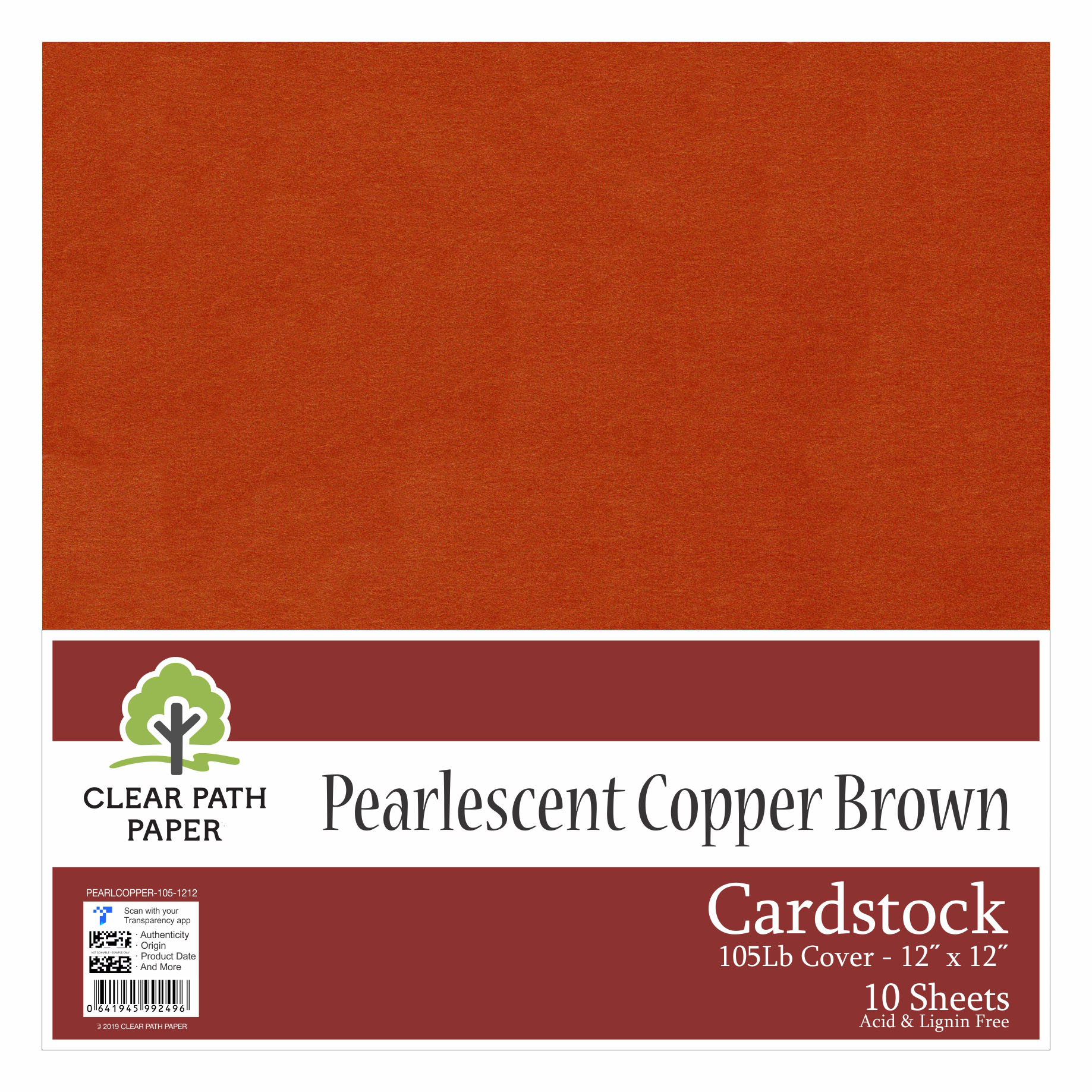 Pearlescent Copper Brown Cardstock 12 x 12 inch 105Lb Cover 10