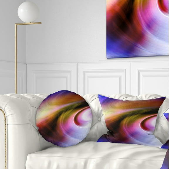 Designart Curved Texture of Colors - Abstract Throw Pillow - 12x20