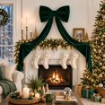 thumbnail image 2 of Christmas Dark Green Velvet Bows Giant Pre-Tied Vintage Christmas Tree Bows for Wedding Holiday Tree Topper Window Wall Mantle, 2 of 5