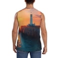 thumbnail image 4 of KLL Lighthouse At Sunset Coast Print Workout Tank Tops Gym Sleeveless Fitness Muscle Tee-Large, 4 of 7