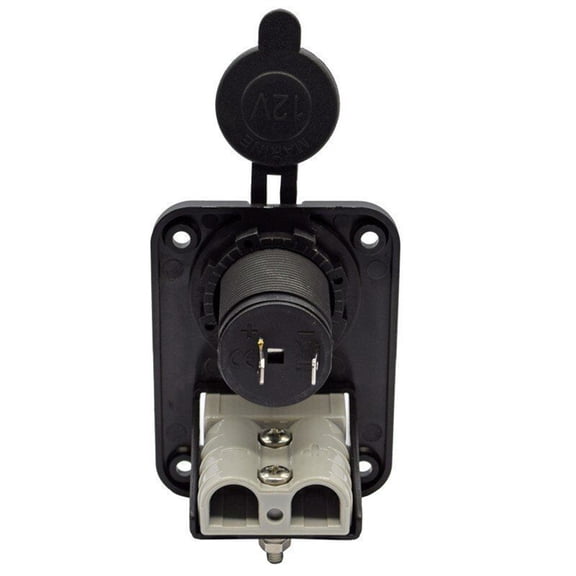 1 x 50A Charger Mount with Cigarette Lighter Socket For Anderson Plug Caravan Boat