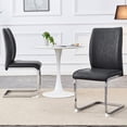 thumbnail image 2 of Comfortable Dark Gray PU Dining Chairs with Ergonomic Backrest, 2 of 6