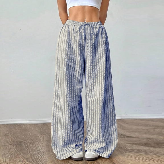 DailyTrove Women's High Waisted Wide Leg Pants - Lightweight Casual Trousers for Beach & Vacation