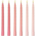 thumbnail image 1 of 10 Inch Gradient-Pink Spiral Taper Candle Set, 6 Pack Unscented Dripless Candlesticks for Wedding, Holiday Décor, and Festive Dinners, 1 of 2