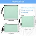 thumbnail image 3 of Haosy 3 Pack Reusable Ziploc Bags BPA Free Healthy Food Storage Bag Leakproof Sandwich Snack Freezer Bags Pastel Green, 3 of 7