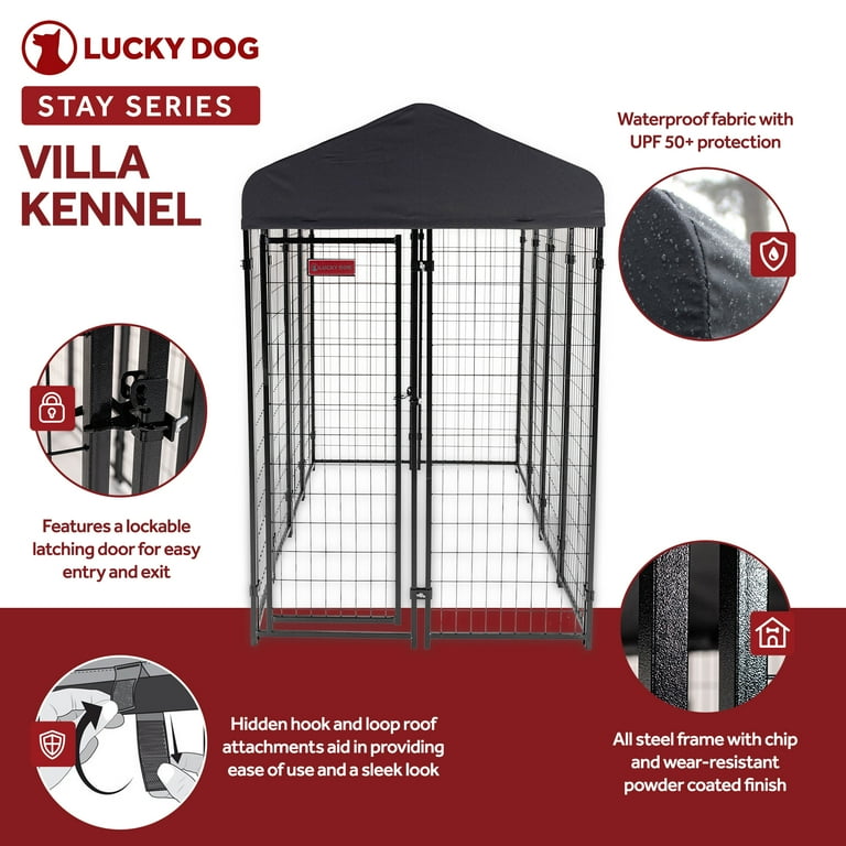 【LUCKY】 Lucky Dog Uptown Welded Wire Kennel w/Cover, 4'x4'x6' | Petco